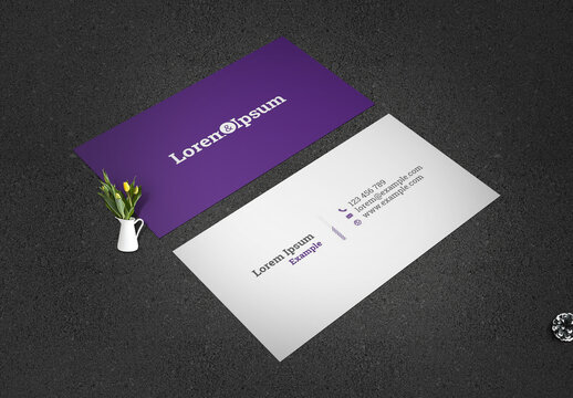 Deep Purple Accent Business Card Layout