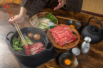 和牛すき焼き　sukiyaki beef