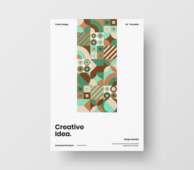 Amazing business presentation vector A4 vertical orientation front page mock up. Modern corporate report cover abstract geometric illustration design layout. Company identity brochure template.
