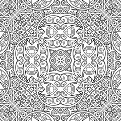 Fototapeta premium Vector ethnic line art hand drawn background