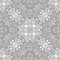 Vector ethnic line art hand drawn background