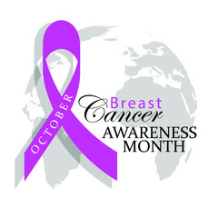 Obraz na płótnie Canvas Breast cancer awareness month poster, with pink ribbon background design. Vector Illustration