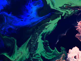 Neon abstract art painting, creative hand painted background, marble texture