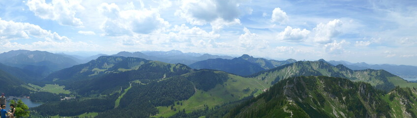 Fototapeta premium wide angle panoramic view of the mountains