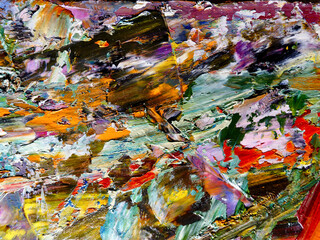 Colorful abstract background wallpaper. Modern motif visual art.  Mixtures of oil paint. Trendy...