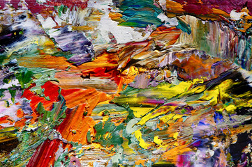 Colorful abstract background wallpaper. Modern motif visual art.  Mixtures of oil paint. Trendy...