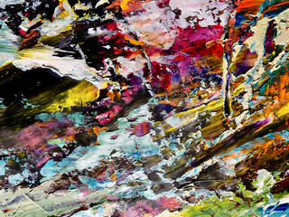 Colorful abstract background wallpaper. Modern motif visual art.  Mixtures of oil paint. Trendy...