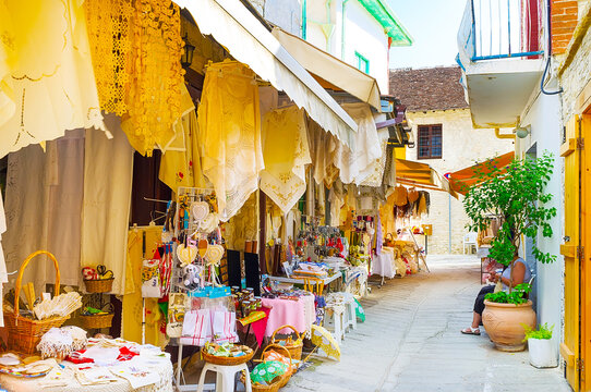 Omodos village handicraft market, Omodos, Cyprus