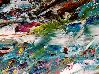 Colorful abstract background wallpaper. Modern motif visual art.  Mixtures of oil paint. Trendy...