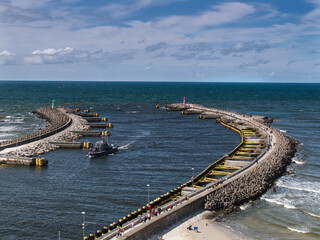 Kołobrzeg - wejście do portu © Ola i Eryk