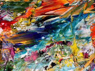 Colorful abstract background wallpaper. Modern motif visual art.  Mixtures of oil paint. Trendy...