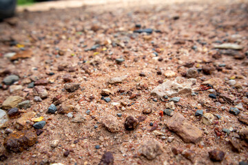 Red cobblestone road surface background