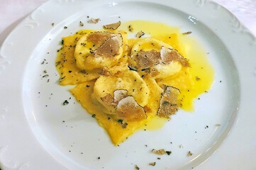 Tortelli with Burata and Black Truffle