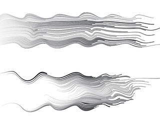 Speed Lines in wave Form . Vector Illustration .Technology  Logo . Design element . Abstract Geometric shape .