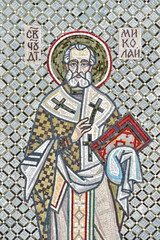 Mosaic icon of St. Nicholas the Wonderworker. Portrait