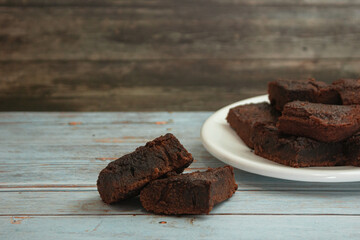 Brownie Chocolate Flat Lay Delicious Homemade Sweet Food