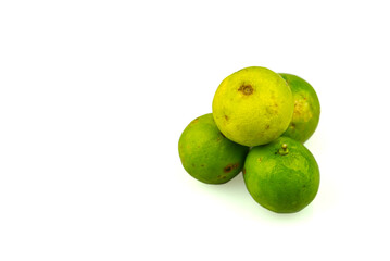 Many fresh lemons isolated on white
