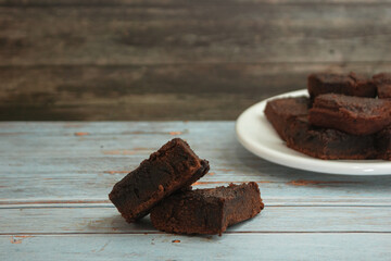 Brownie Chocolate Flat Lay Delicious Homemade Sweet Food