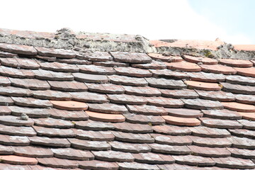 Altes Biber Schwanz Dach Dachziegel Biberschwanz