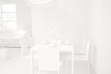 Modern interior design. 3D illustration