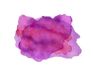 Watercolor background, purple spot. Space for text. Isolated on a white background