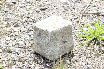 Grenzstein Grundstücksgrenze Granit Granitstein