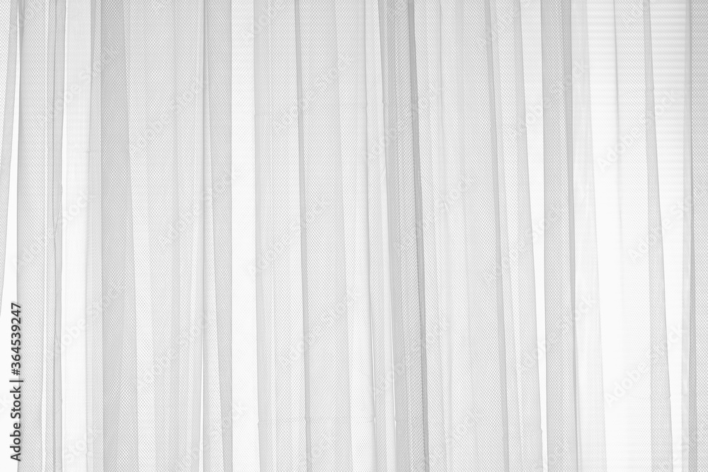 Poster white gauze a thin translucent fabric or transparent curtain on the window sunlight filter