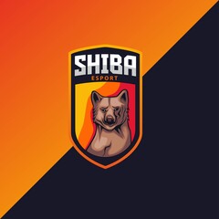 Shiba dog mascot logo. Perfect for gamer, streamer, t-shirt/apparel, merchandise, etc