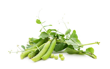 Green ripe peas.