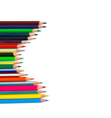 Wave formation row made with some different colored wood pencil crayon