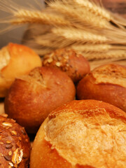frisch gebackene Brötchen Makro