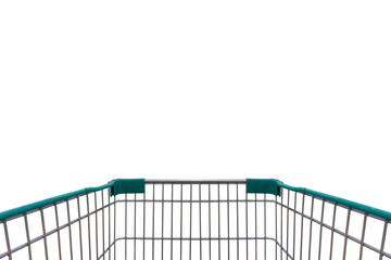 Point of view, Shopping cart In the mall isolated on white background, Clipping path