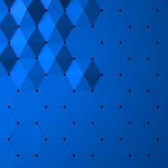 Abstract image of pyramids on a blue background 3D image