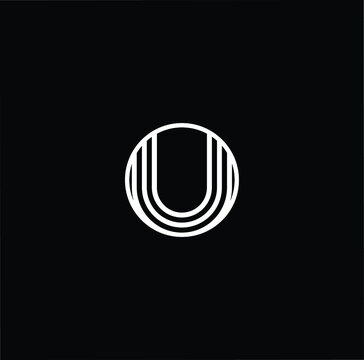 Minimal elegant monogram art logo. Outstanding professional trendy awesome artistic U UU UUU initial based Alphabet icon logo. Premium Business logo white color on black background