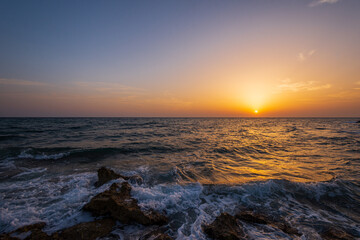Adriatic sea. Ostuni, Puglia. Sunrise. Renowned seaside resort located in the heart of Salento....