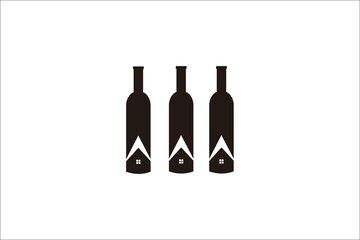 wine for home logo template design. symbol illustration.