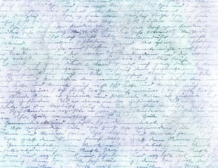 Handwritten letter blue grunge texture or background paper