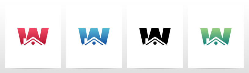 House Roof On Letter Logo Design W