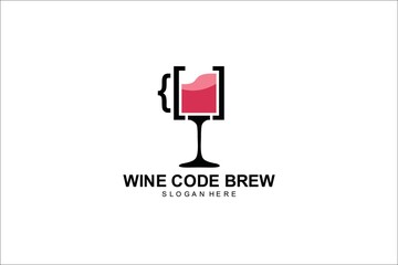 Beer code logo design bar coding simple