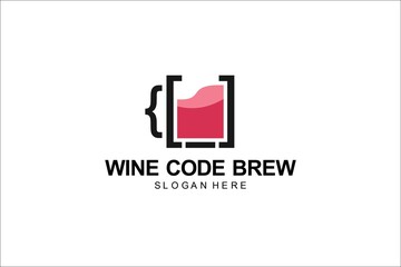 Beer code logo design bar coding simple