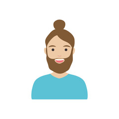 diversity people concept, cartoon young woman with beard, flat style