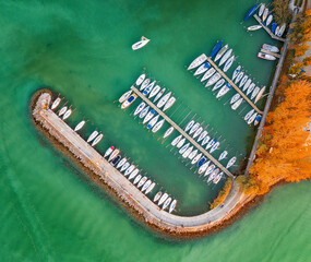 Aerial view on the port at lake Balaton