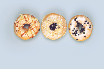 donut cakes isolated on gray background