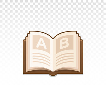 Open book. Book icon. Educational book. Reading icon. Template book. Bookmark sign. Symbol of knowledge. Vector illustration. 