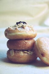 donut cakes isolated on gray background