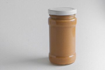 peanut butter bottle on white