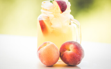Fresh organic peach summer drink