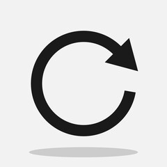 Angle 360 degrees vector icon isolated on white background. Arrow rotate illustration.