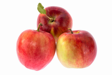 Red apples isolated on white background