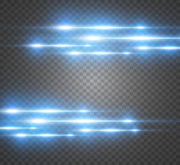 Vector light blue special effect. Glowing bright stripes on a transparent background.